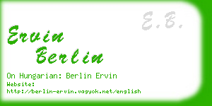 ervin berlin business card